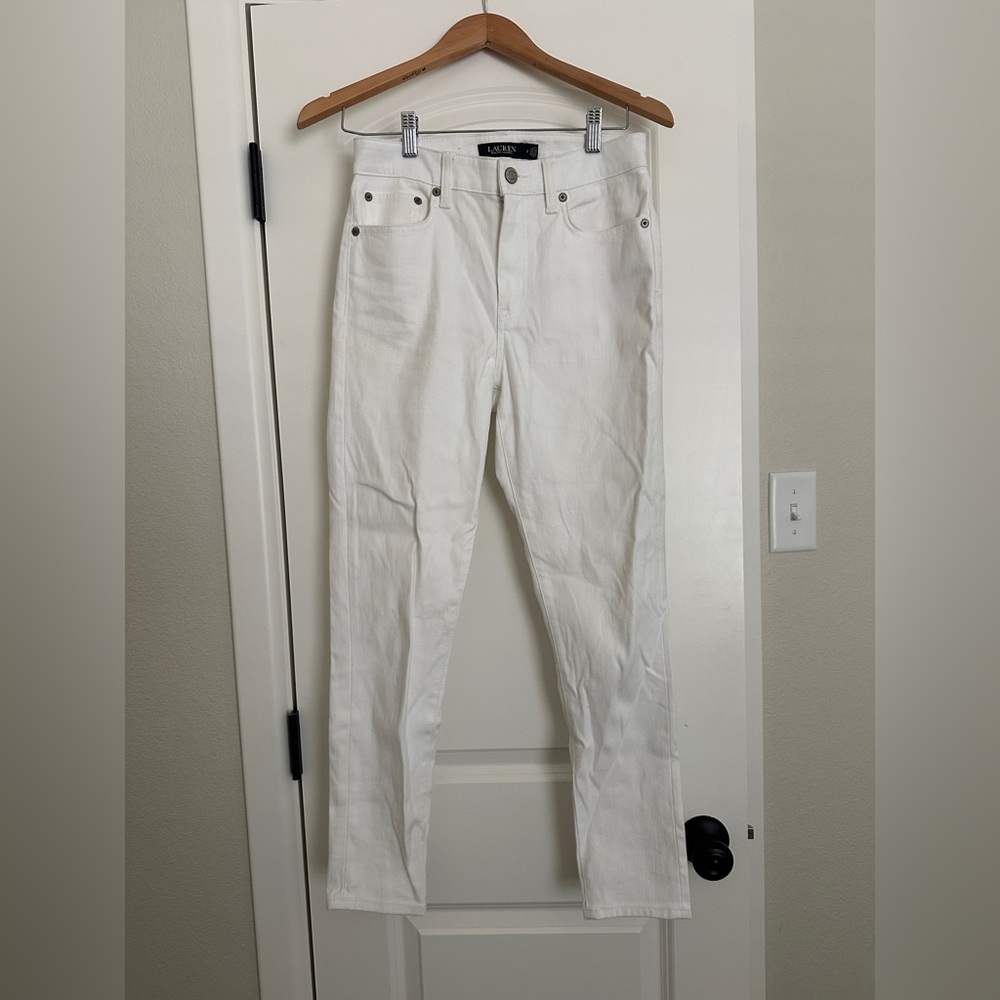 Ralph Lauren Women's White Straight Leg Jeans